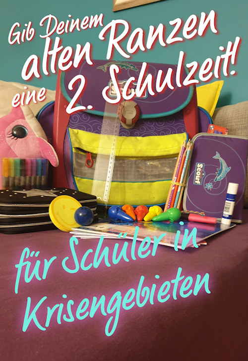 Schulranzen spenden für Kinder in Krisengebieten
